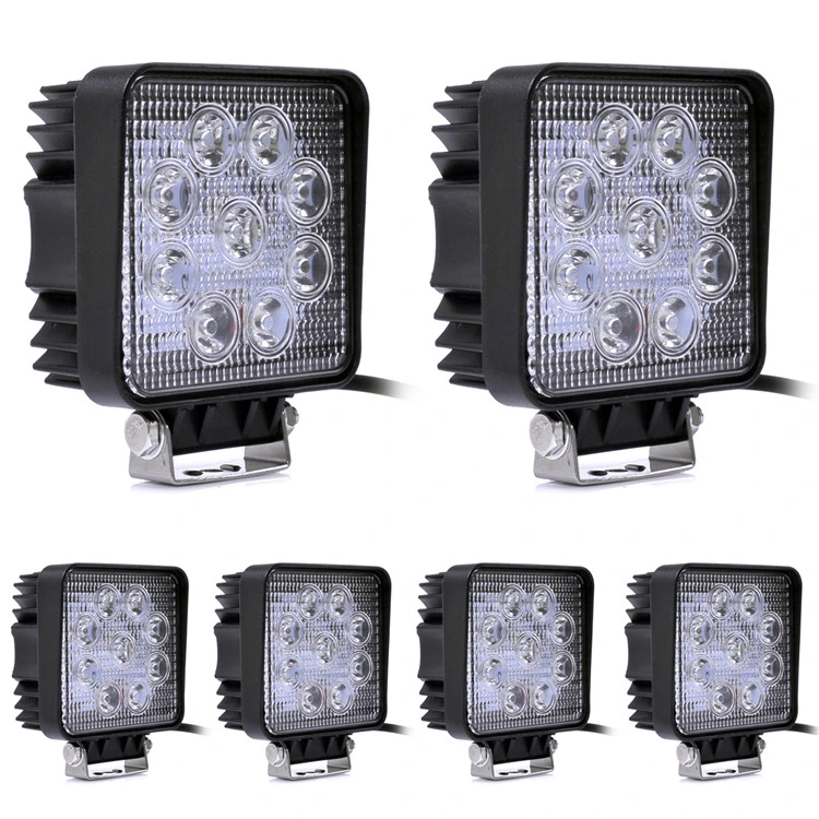 High Performance Quality Powerful Round or Square Ultra Offroad Lamp Car Truck ATV Flood Beam Sport LED Foco Faenero LED 27W 9 LED