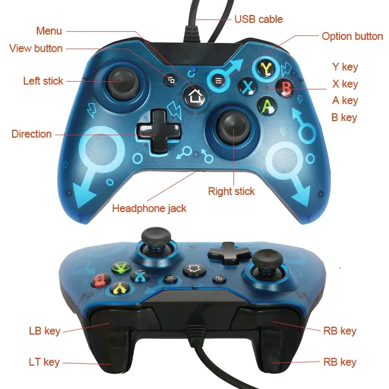 X1 USB Wired Controller Controle for Microsoft xBox One Controller Gamepad Slim PC Windows Mando for xBox One Joystick Game Console