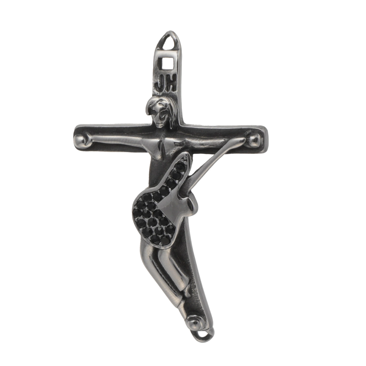 Personnalisé de haute qualité en acier inoxydable Collier pendentif Croix pour les hommes adolescents Bijoux trois couches Jésus Crucifix Croix colliers