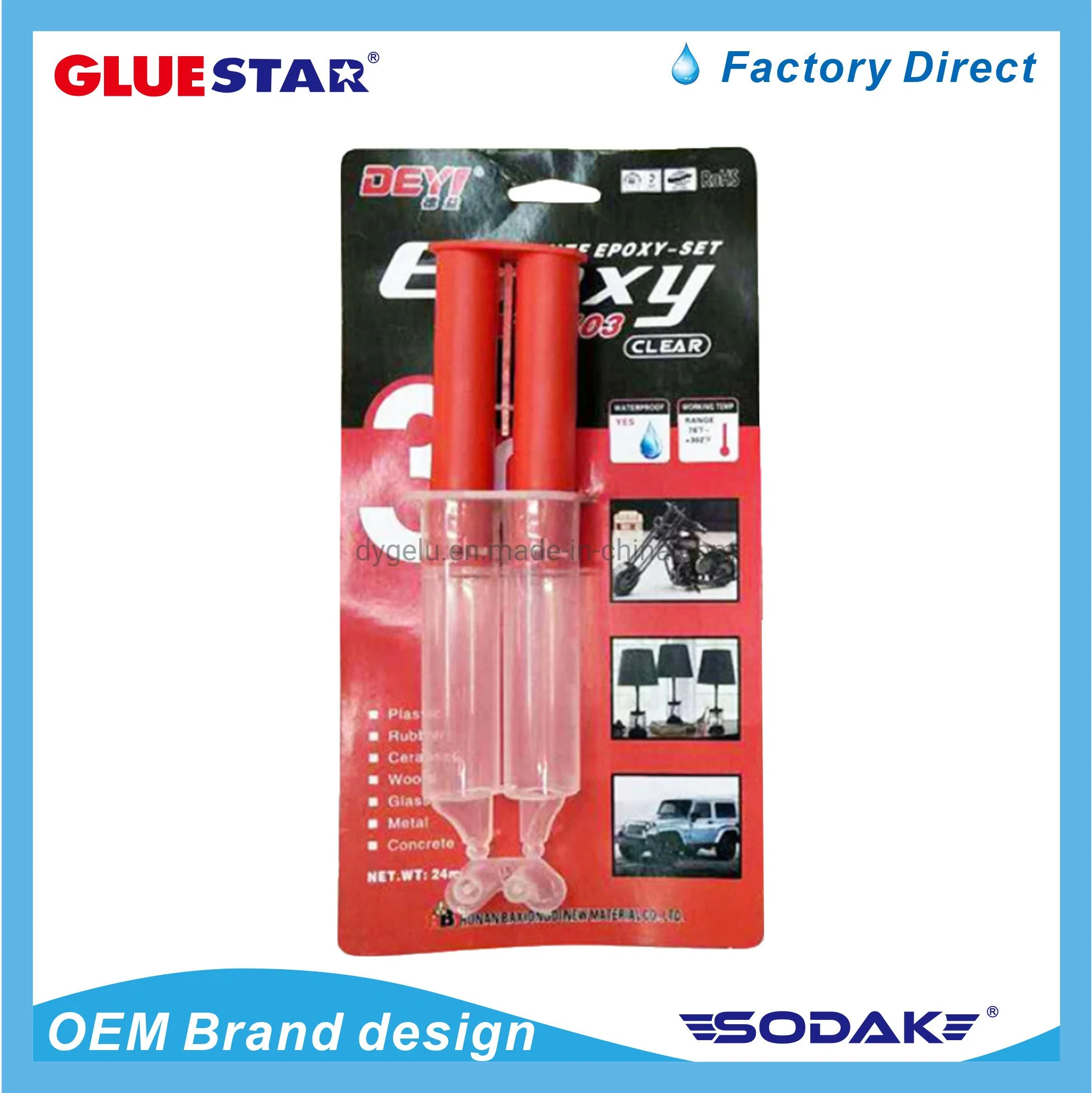 Strong Quick-Drying Adhésif Époxy Ab de la colle époxy le fer en acier inoxydable Alliage en aluminium verre céramique bois plastique de la colle de réparation