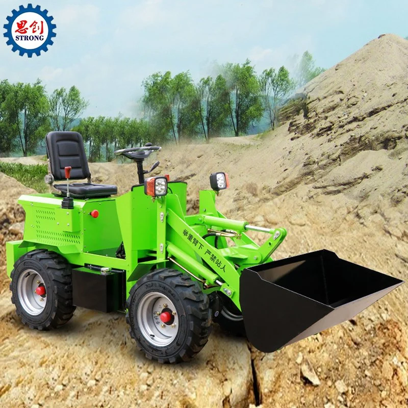 Farm Garden High Quality Small Electric Diesel Loader Mini Bucket Truck 4 Wheel Drive Loader