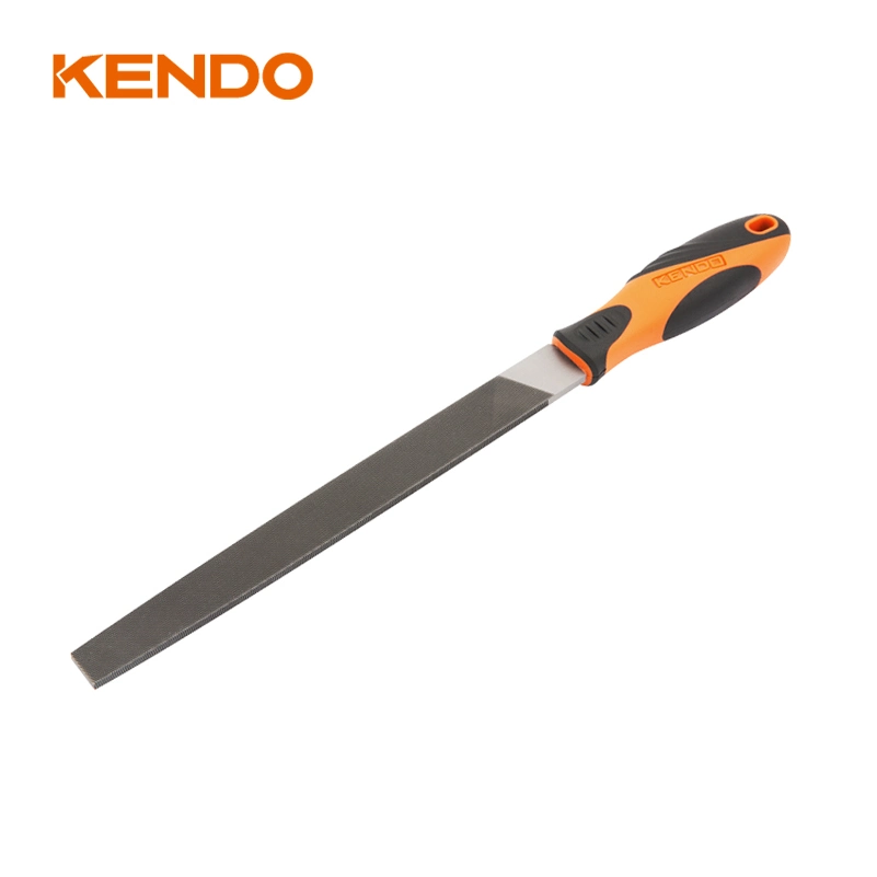 Kendo High quality/High cost performance  8 Inch Rubber Handle Slim Taper Hand Files Flat Half Round Steel File