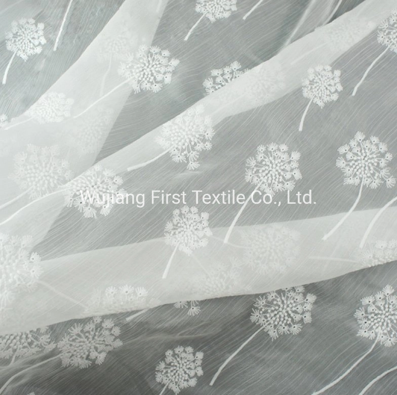 High Grade Quality Silk Crinkle Georgette Embroidery Fabric