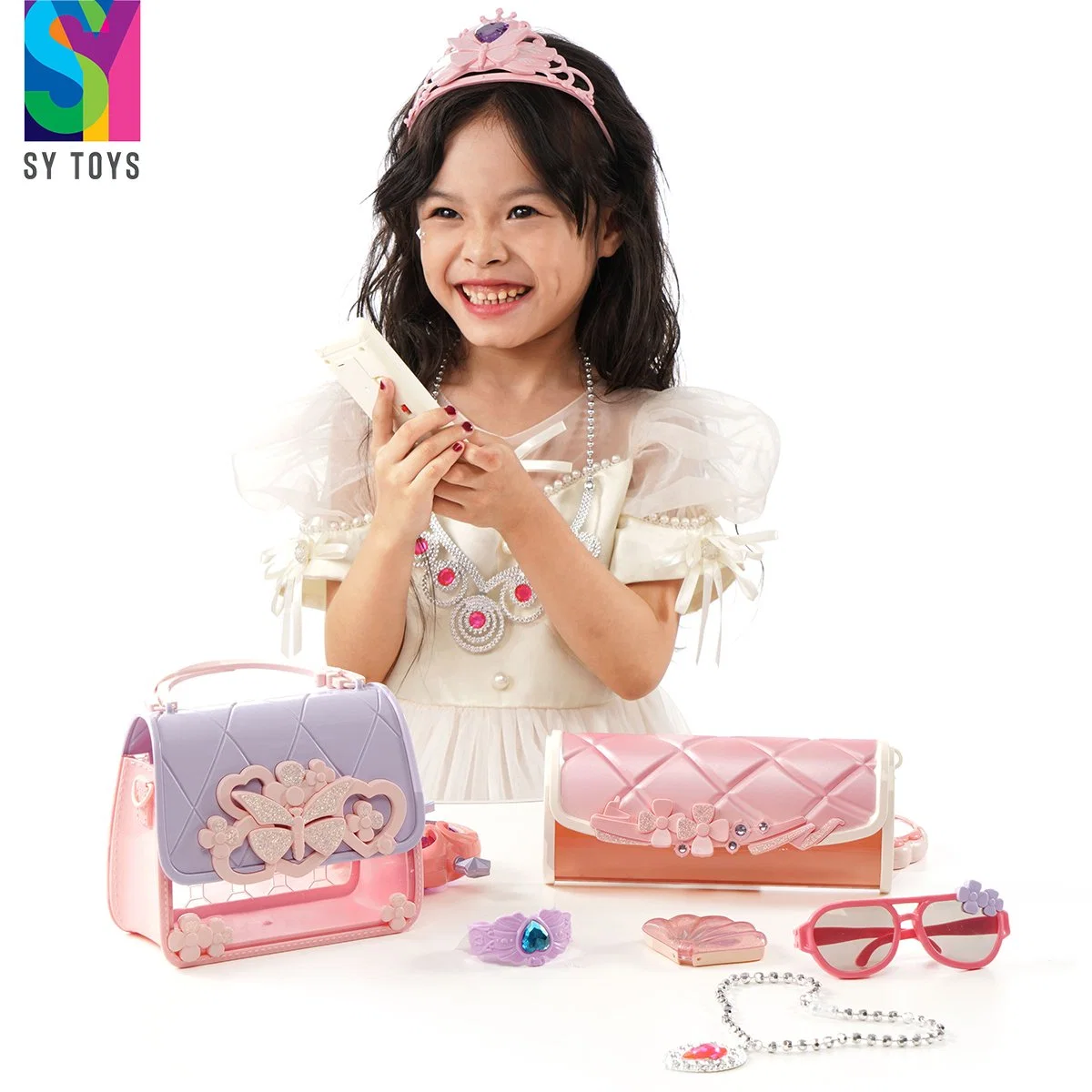 OEM/ODM Early Educational Sy Toys Top Quality Other Pretend Play Preschool Girls Beauty Play Set Purse Bag Cell Phone Shoes Car Key Kids Credit Card Toy