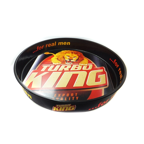 Round Shaped Metal Aluminum Serving Tray Anti Slip Beer Tin Tray