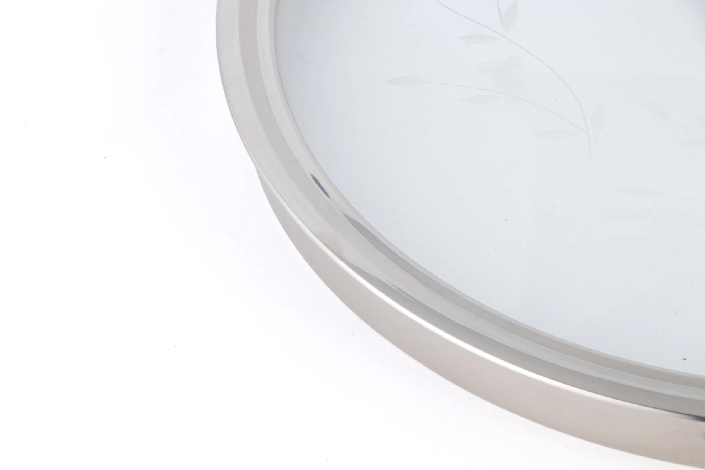 Carved Tempered Glass Lids with Stainless Steel Rim Pot Lid for Cookware Accessories