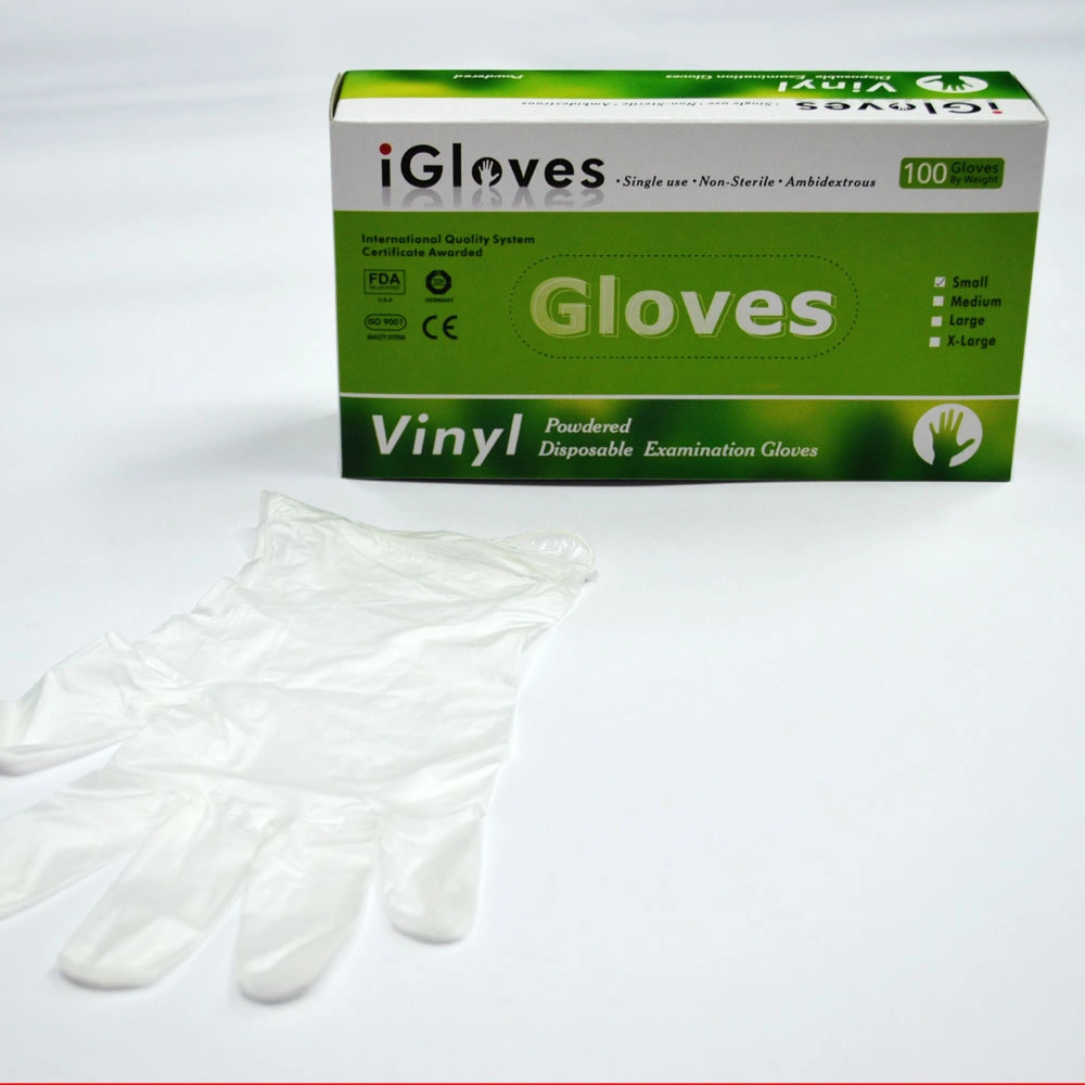 Hogar de vinilo guantes de plástico desechables Guantes de PVC, Limpieza guantes de vinilo