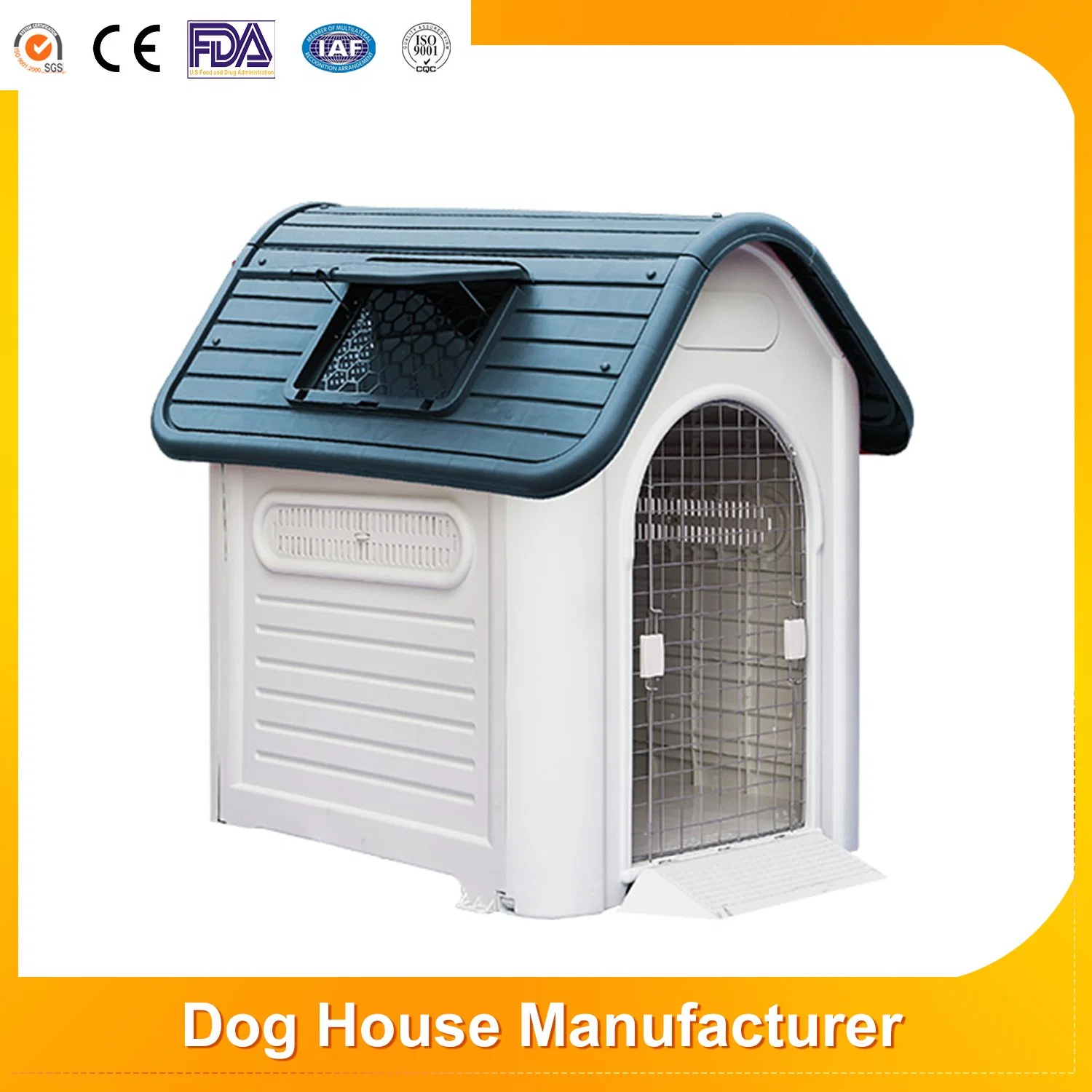 A água de venda quente ventila o grande canil plástico Kennel Shelter Waterproof E protetor solar removível Pet House