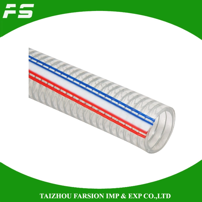 China Manufacturer Excellent Transparency Flexible PVC Steel Wire Reinforced Wire Braided Spring PVC Hose Pipe