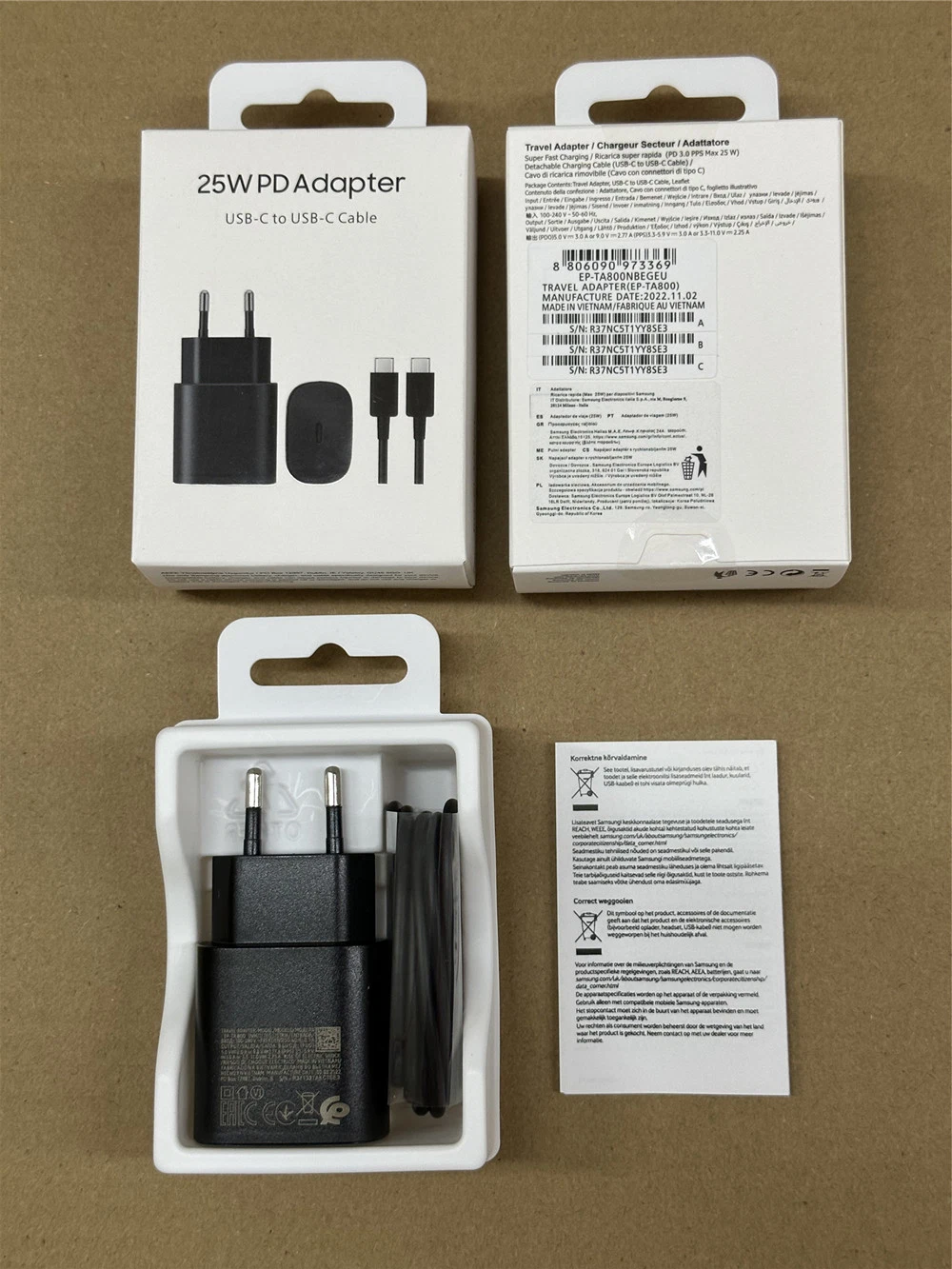 Super Fast Charging Power Adapter Type C 25W Pd Charger for Samsung S22 S21 Fe S20+ A73 A53 USB C Plug Phone Chargers