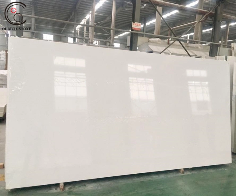 Wholesale Chinese Pure White Quartz Stone Slab for Stone Buyers with Ce NSF Certification