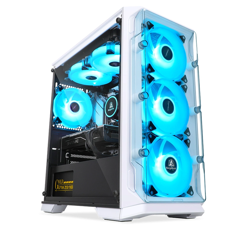 Mallette de PC de jeu mATX micro avec ventilateurs avant de 240 mm, panneau latéral et avant en acrylique, port d'E/S USB 3.0, filtre anti-poussière de l'aimant, 0,6 mm de cc, boîtier de bureau