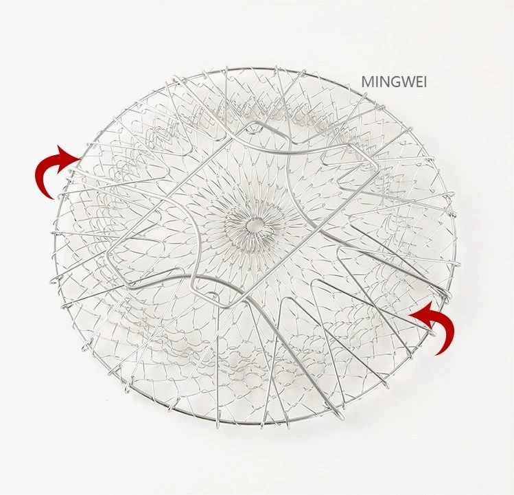 Strain dobrável do enxágue de Vapor de Mingwei, cesto de frite de aço inoxidável, rede de coador de fritura, gadgets de cozinha, material de cozinha, acessórios de cozinha, Artigos de cozinha de casa
