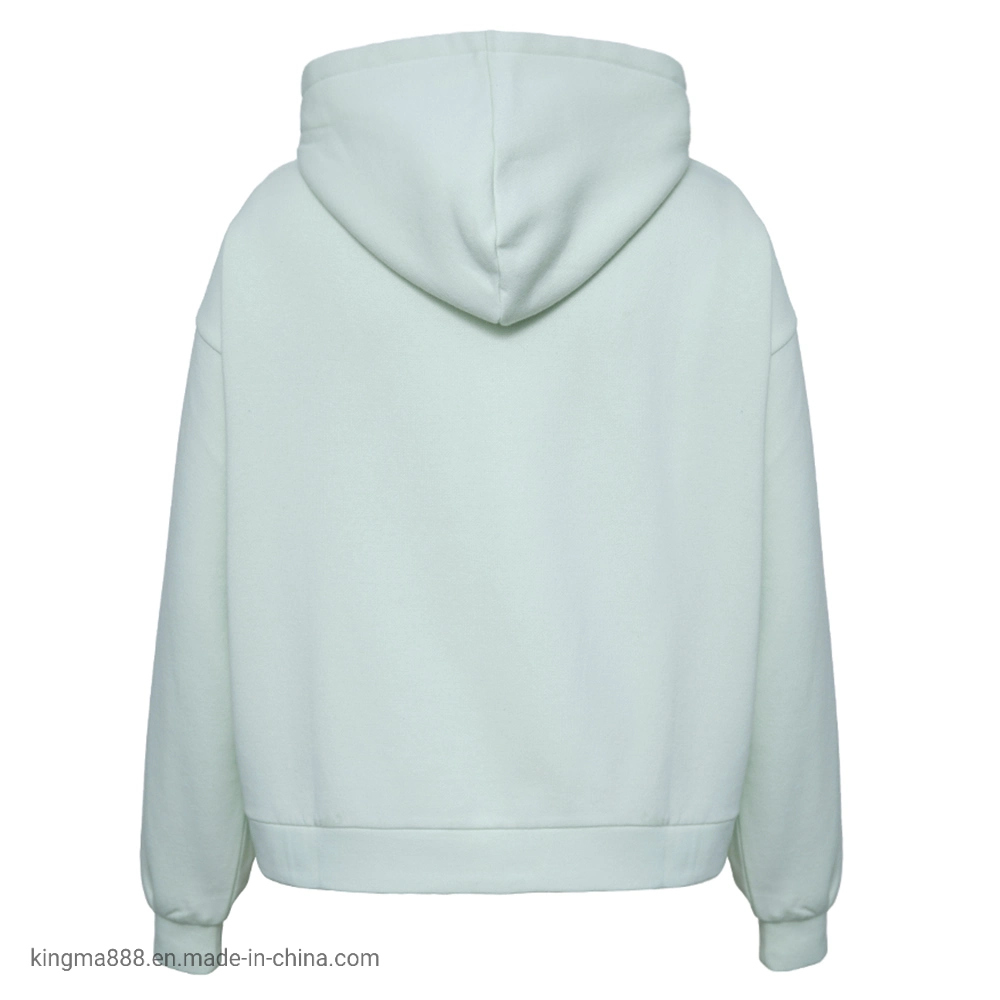 La mujer de manga larga Oversize lisos tejidos mayorista Sudadera con capucha Sudadera verde púrpura