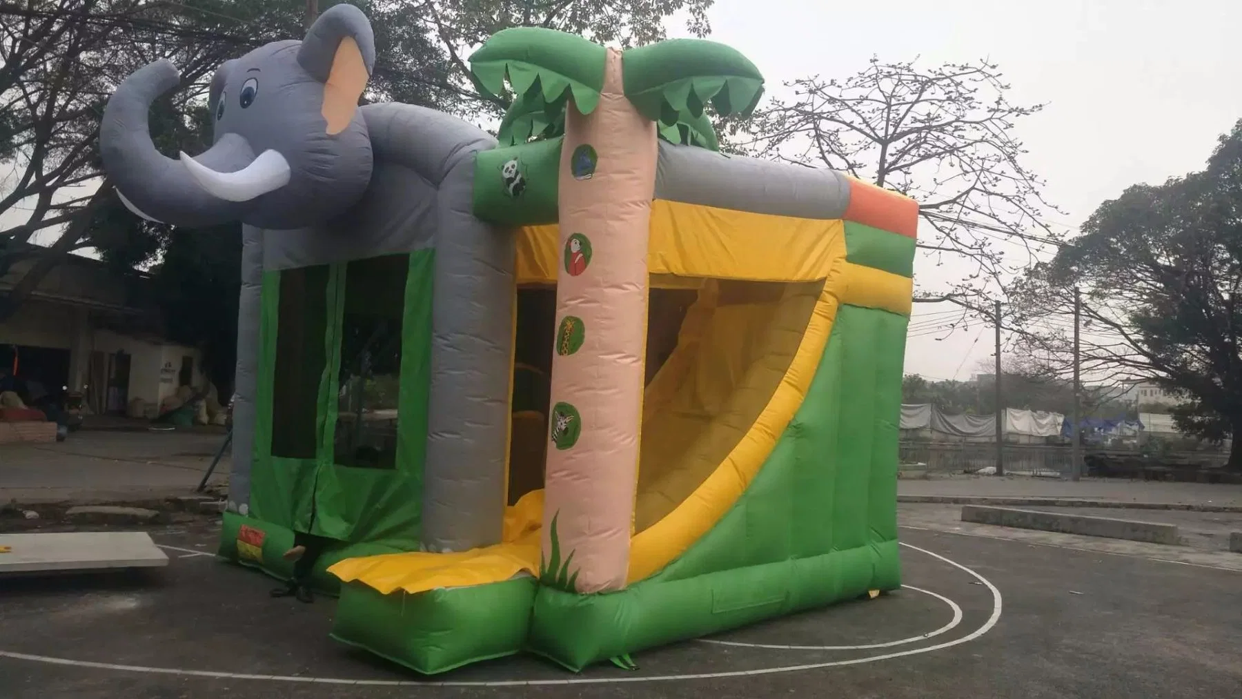 2019 New Kids Inflatable Funny Elephant Jumping Bouncer with Slide for Sale