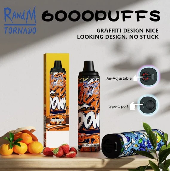 Shenzhen Fabricant OEM Vente en gros Randm Tornado rechargeable 6000 bouffées jetables VAPE avec 30 meilleurs arômes de fruits