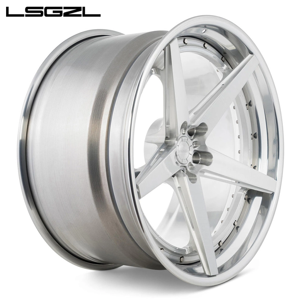 Lsgzl Custom 2 Piece 15-28 Inch Polish Lip for Sport Luxury Car Alloy Forged Rines Rims