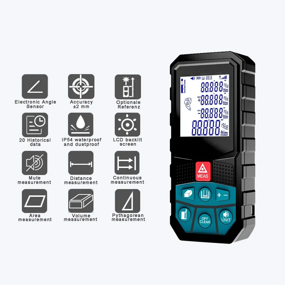 80m Laser Distance Electronic Angle Meter High Precision (LDM-S8B 80)