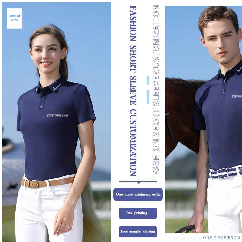 ملابس الشركات مصممة خصيصاً للرجال من القطن 100% قميص بولو بأداء الجولف المخصص مطرز باللون الأزرق