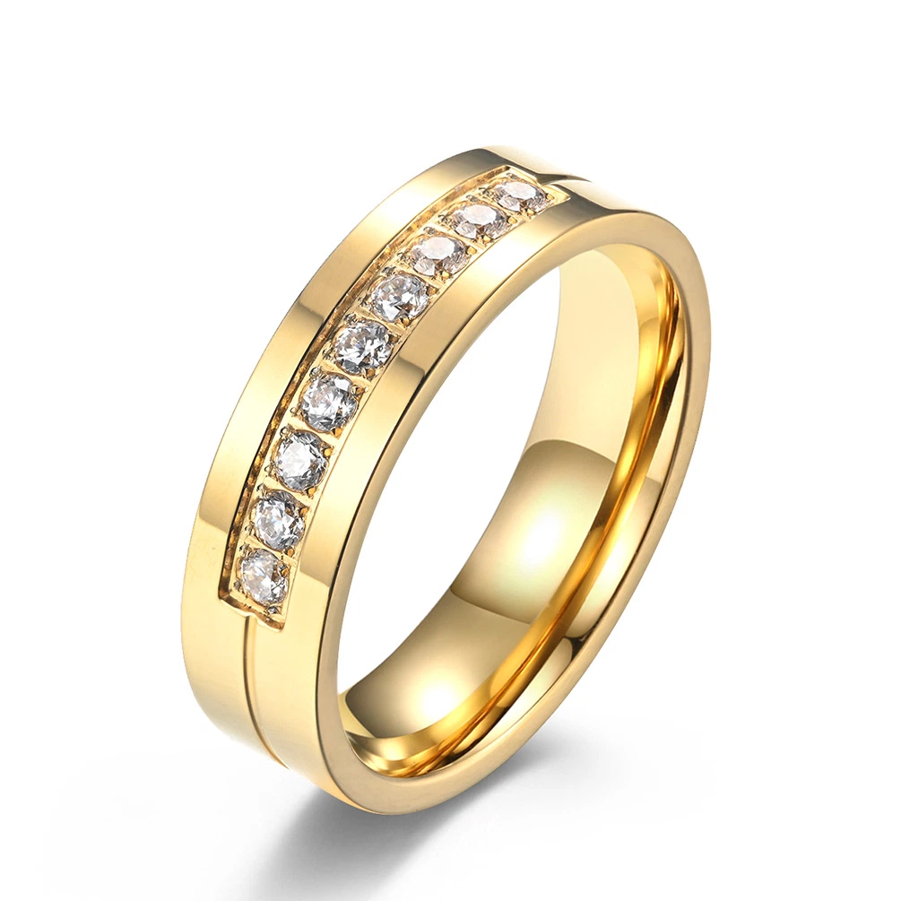 Heißer Verkauf 9K Gelb Gold Runde Schnitt Intarsien Ringe Diamant Paar Ringe Echtes Gold Einfache Eheringe Custom Schmuck