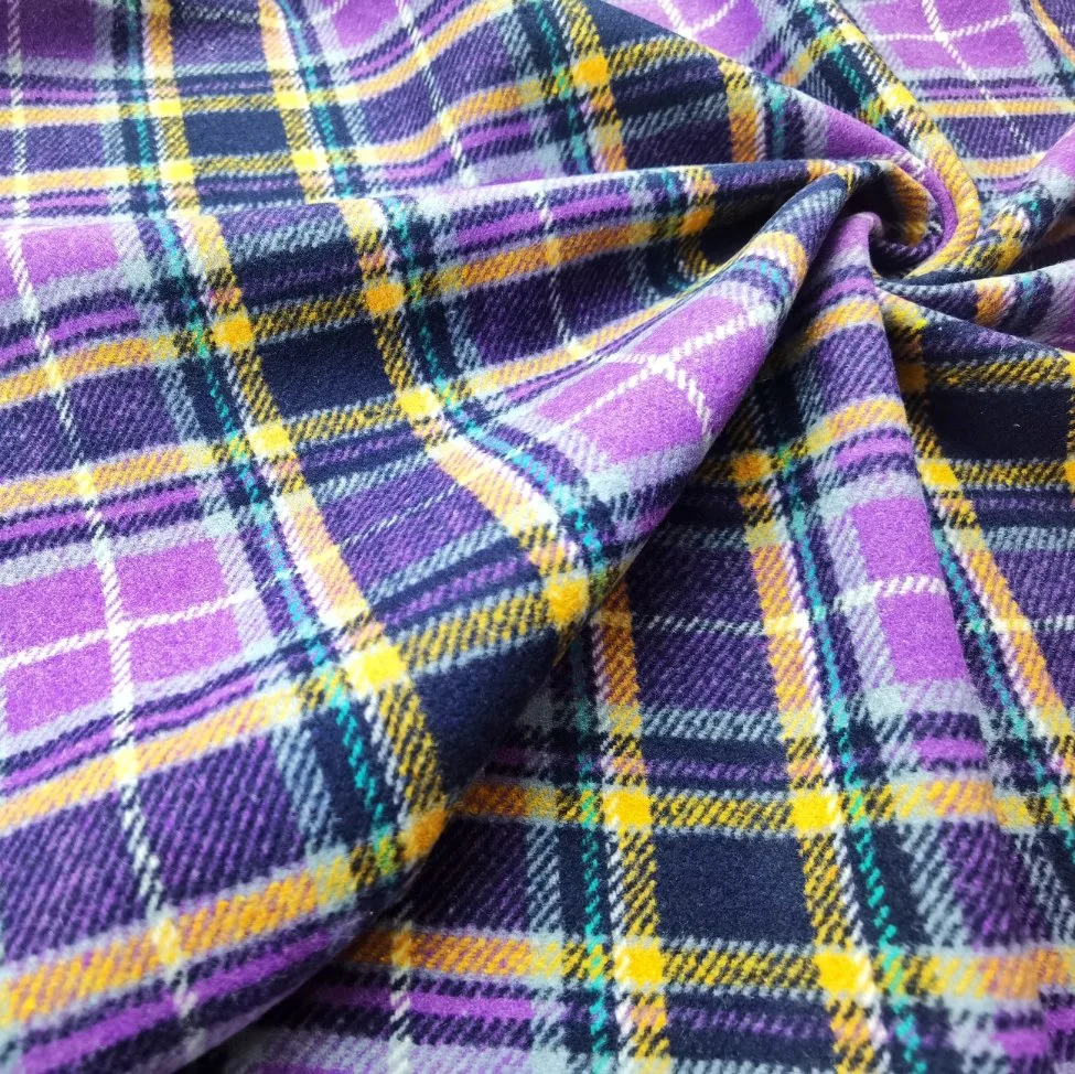 Factory Directly Sell Jacquard Fur 100% Polyester Houndstooth Plaid Fabric 460G/M