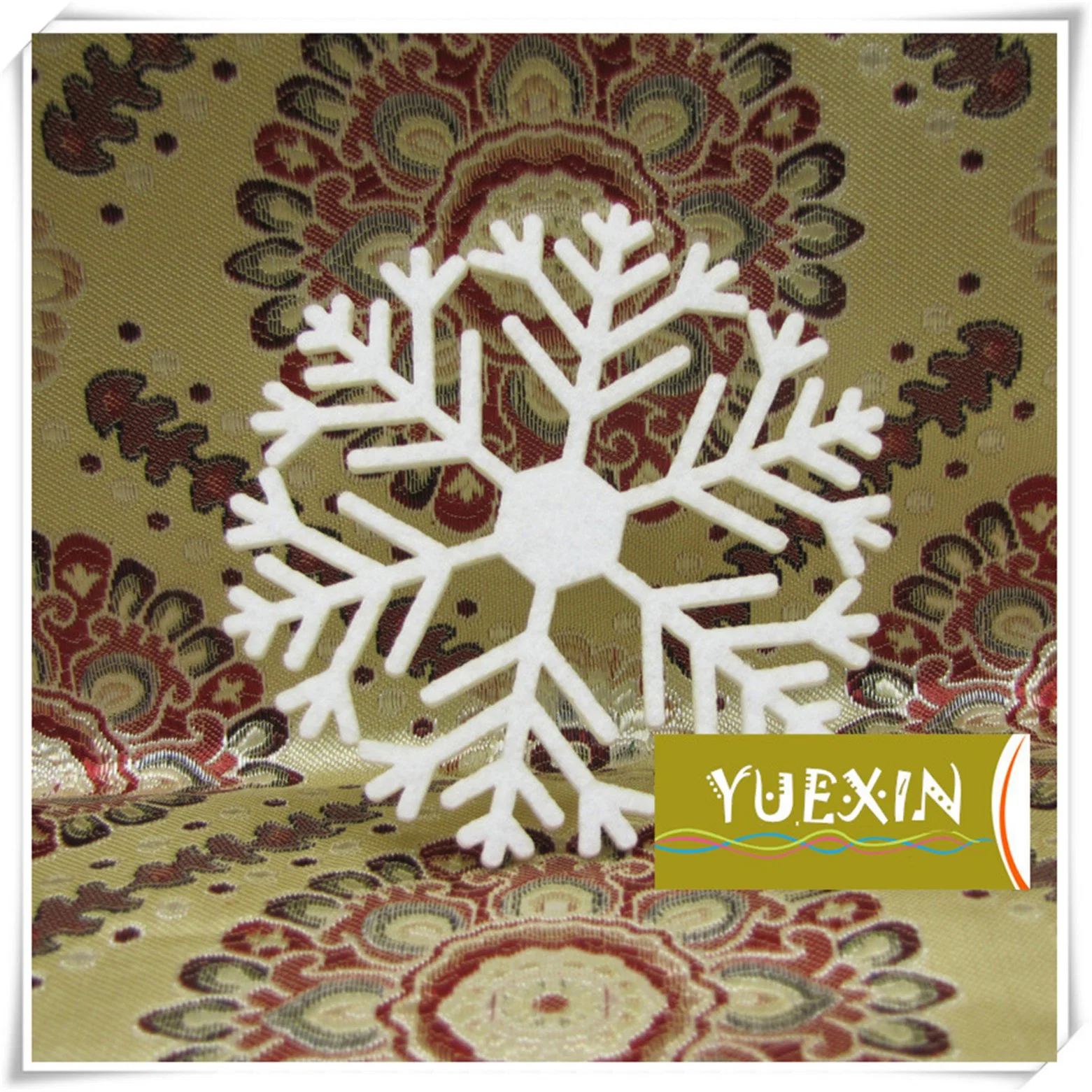 White Polyester Felt Snowflake Christmas Hanging Decoration