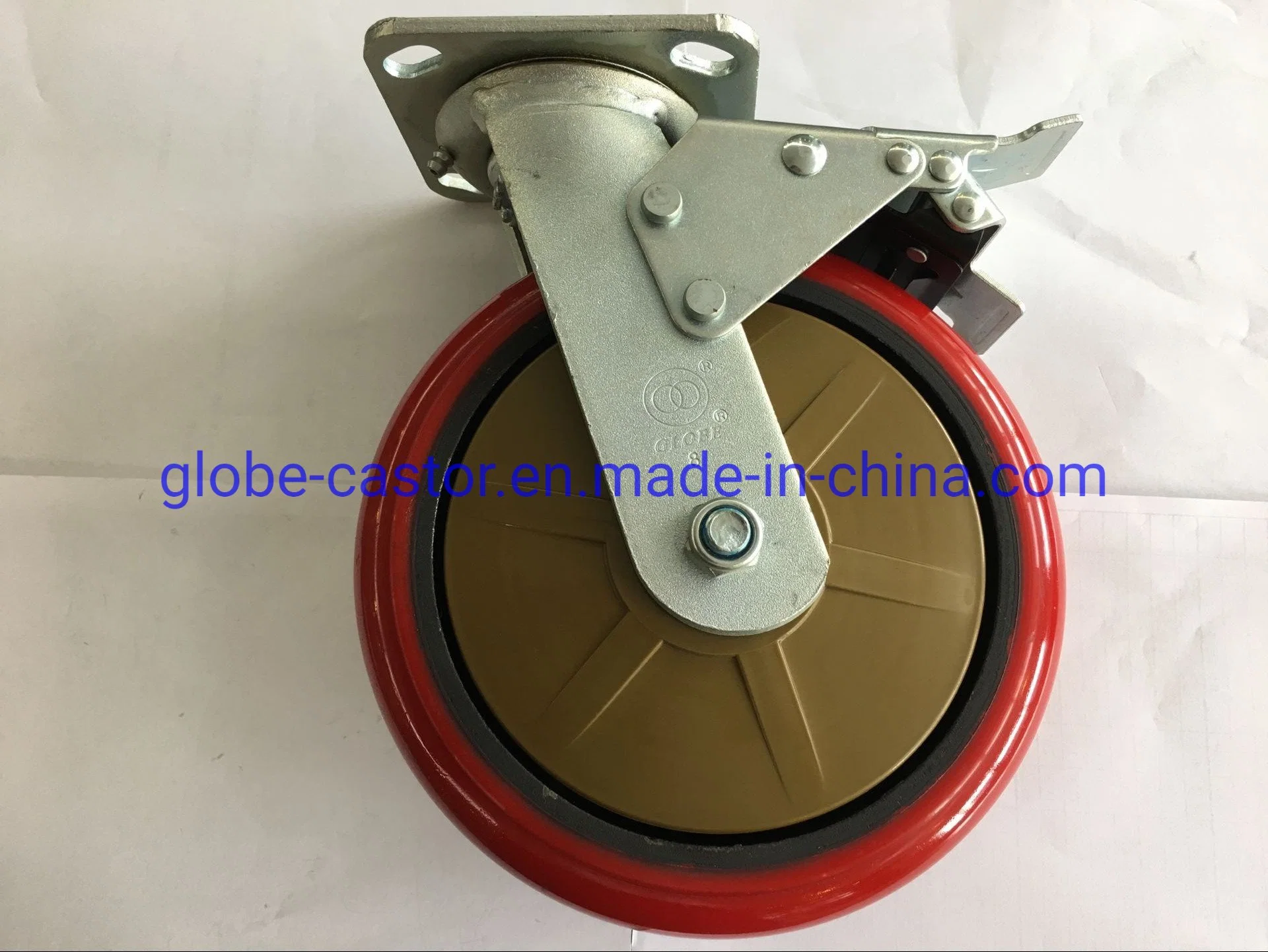 4 Inch - 8inch Swivel Plate PU on Cast Iron Heavy Duty Caster