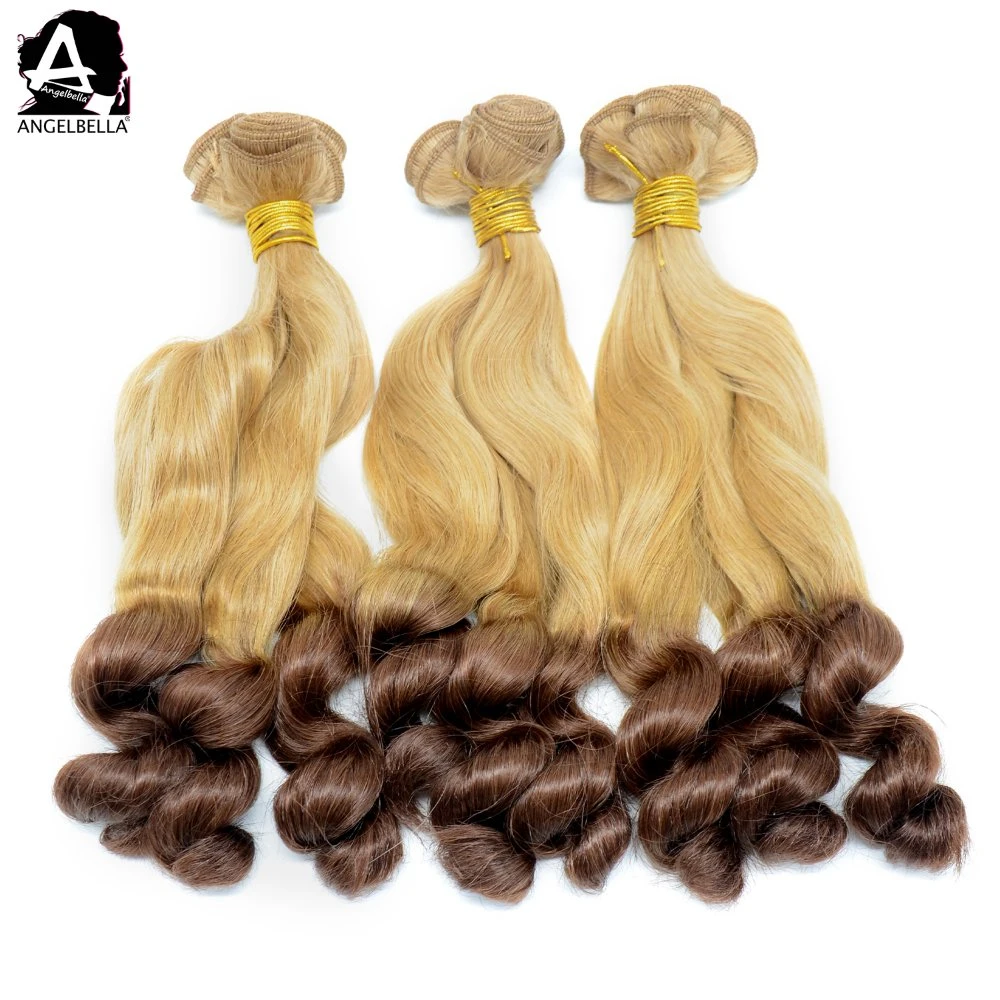 Angelbella Nouveau Arrivé Ombre Brésilien 4 # 27 # Cheveux Lâche Vague Funmi Remy Cheveux Tissage