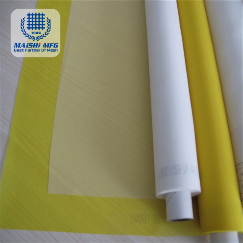 250mesh Monofilament Weave Silk Screen Printing Mesh in White and Yellow