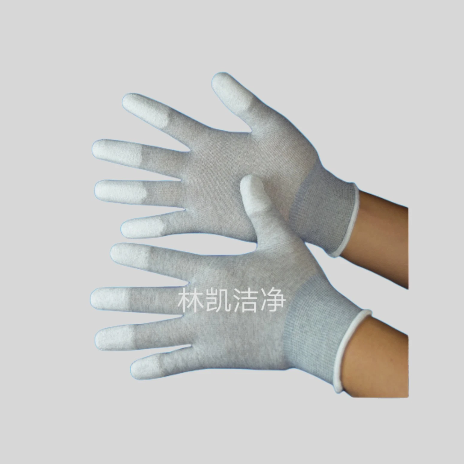 Comfort PU Coated Finger Tip Safety Work Glove Anti Static ESD Gloves