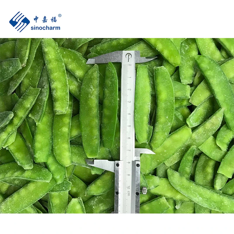 Sinocharm HACCP Thickness<6.5mm Bulk 10kg IQF Peapods Frozen Snow Peas