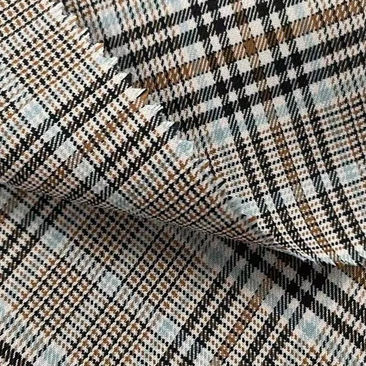 China Outdoor Freizeit hohe Stretch Plaid Polyester Spandex Stoff für Jackentasche