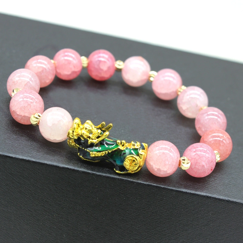 Fashion Jewelry Imitation Sand Gold Pixie Bracelet Imitation Chalcedony Ice Crackle Burst Bracelet