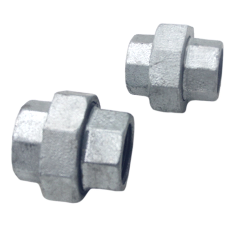 BS Thread Union Malleable Iron Pipe Fittings 3/4'' 1/2'' Flat Seat Gi Union for Pipe Connection