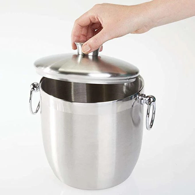 Premium Double Wall Metal Stainless Steel Ice Bucket