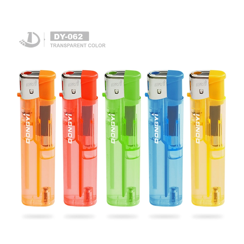 Dongyi Wholesale Cheap Price Refillable Transparent High Quality Stable Plastic Electric Lighter