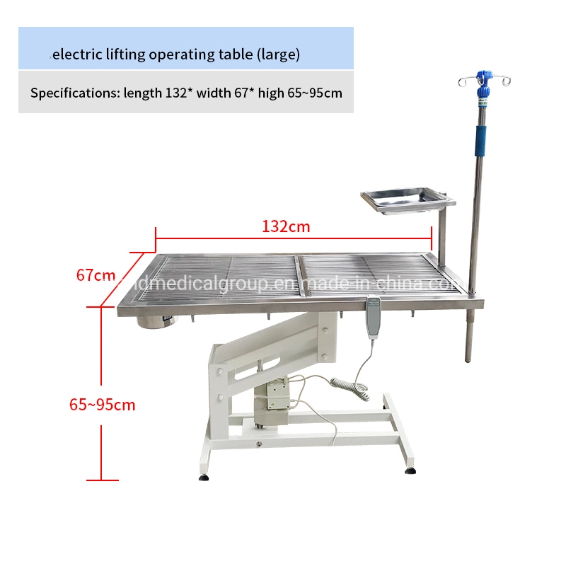 120V/50Hz CE FDA Approved Electric Veterinary Clinic Operation Table Height Lifting Adjustment Anatomyinstrument Animals Vet Operation Table Medical Manufacture