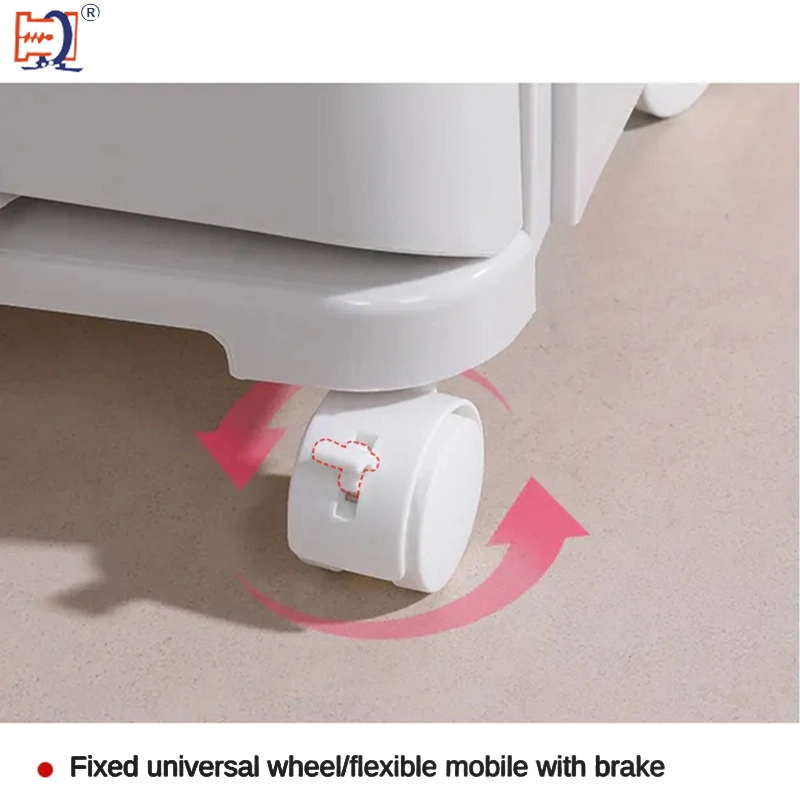 Double-Layer 4-Wheels Garbage Dustbin Rubbish Can Trash Bin