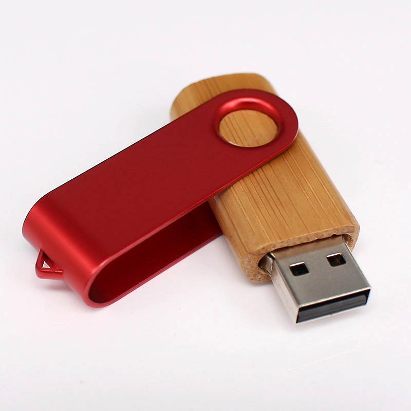 USB metálico y unidad de flash giratoria de madera 8GB 16GB 32GB Disco flash USB