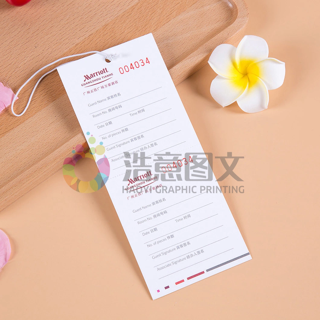 China Wholesale/Supplier Company Hotel Luggage Deposit Card Custom Printing Packaging