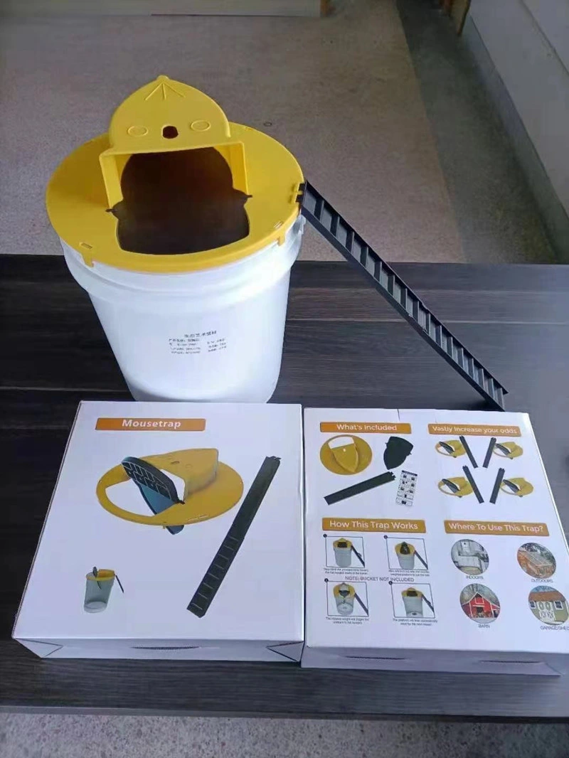 Tapa de cubo Smart Bucket de plástico con trampa de ripado plegable Trampa de ratón