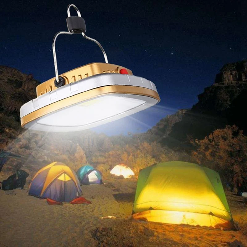 LED portátil Lanterna Solar Tenda Camping Lamp Lanterna USB Bateria Recarregável