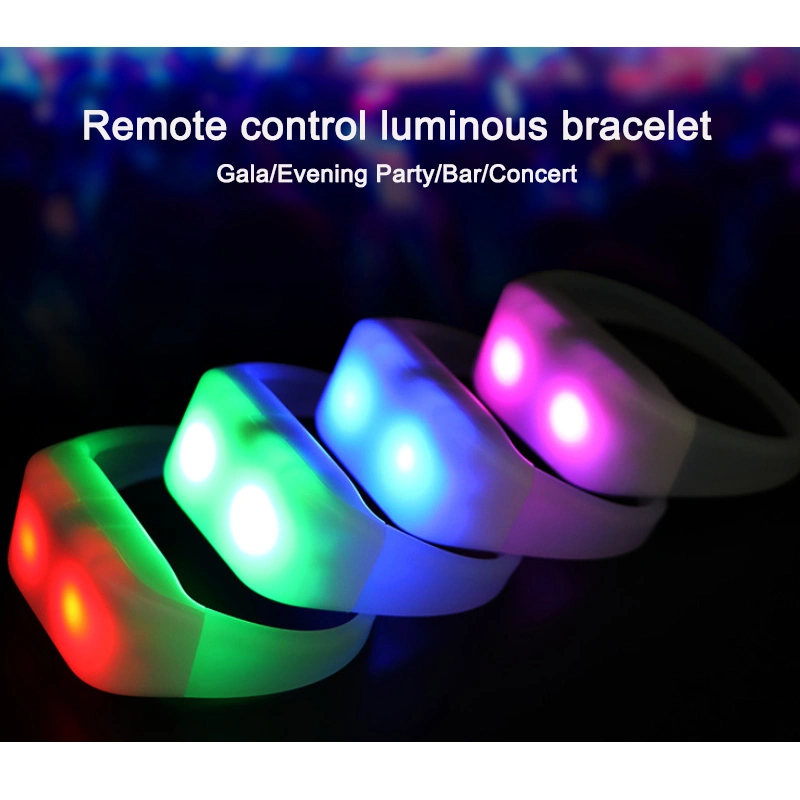 New Creative Promotional Programmable Flash Lighting Radio Remote Control LED Bracelet for Concert