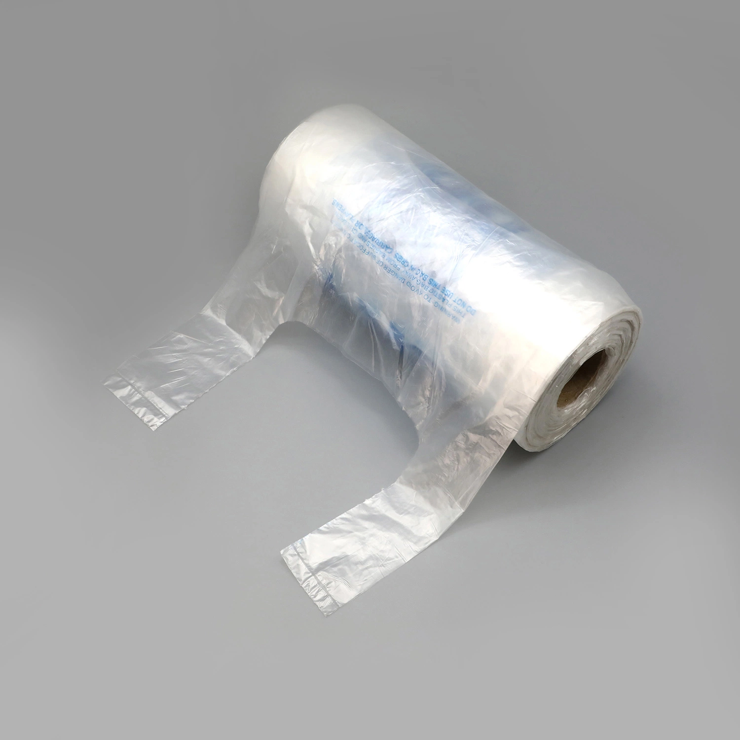 Supermarket Plastic Clear Vest Handles Raw Material for T-Shirt Roll Bags