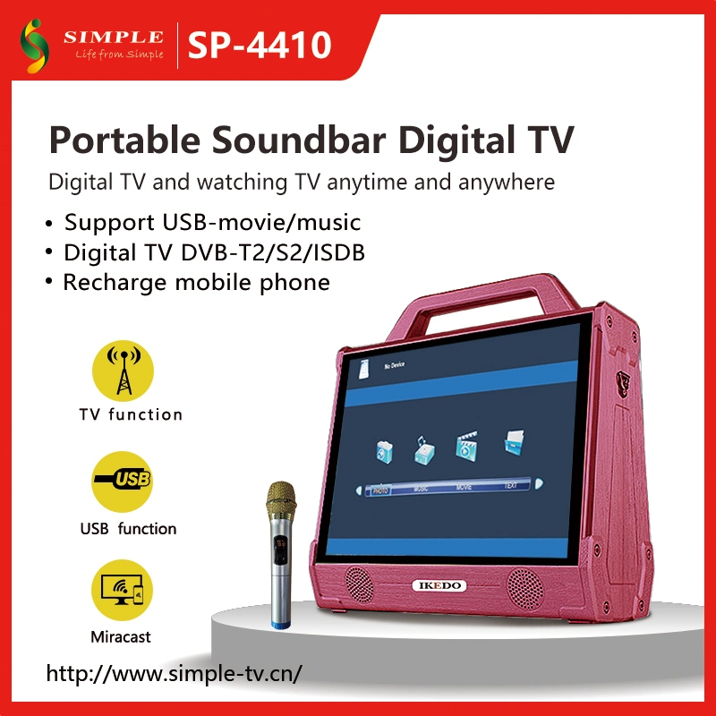 Sp-4410 China Factory Direct Selling Portable Video Speaker with HD 14.1" LCD Screen