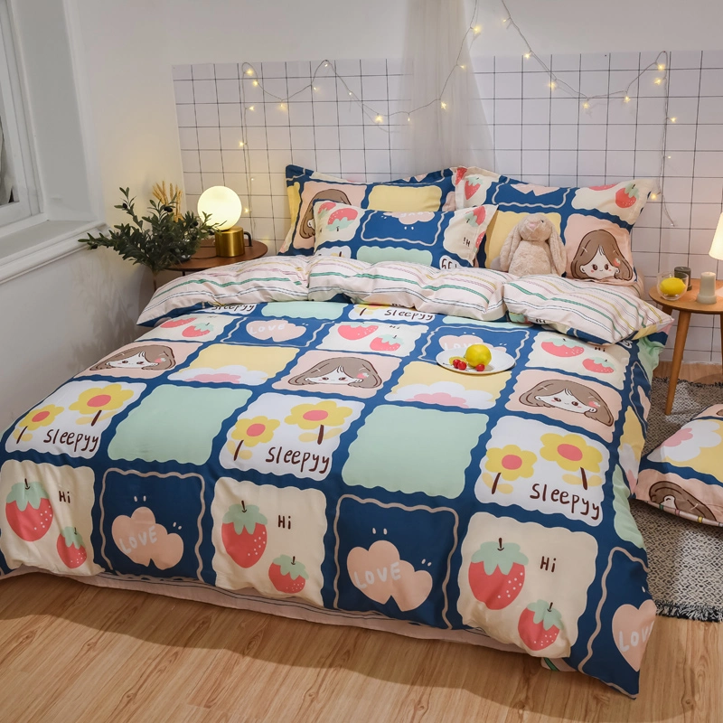 Good Price Comfortable 100% Cotton Floral Printing Duvet Cover Set Bedsheets Cotton Bedding Set