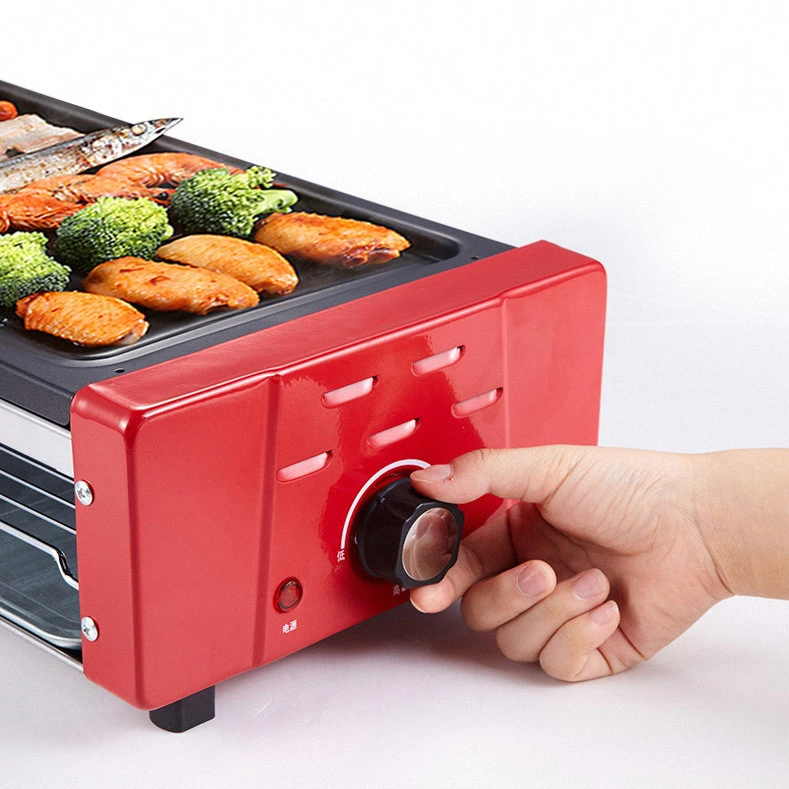 Exterior 3 camadas Korean Home BBQ Grill Roast Multifunctional Non-Stick Grelha elétrica