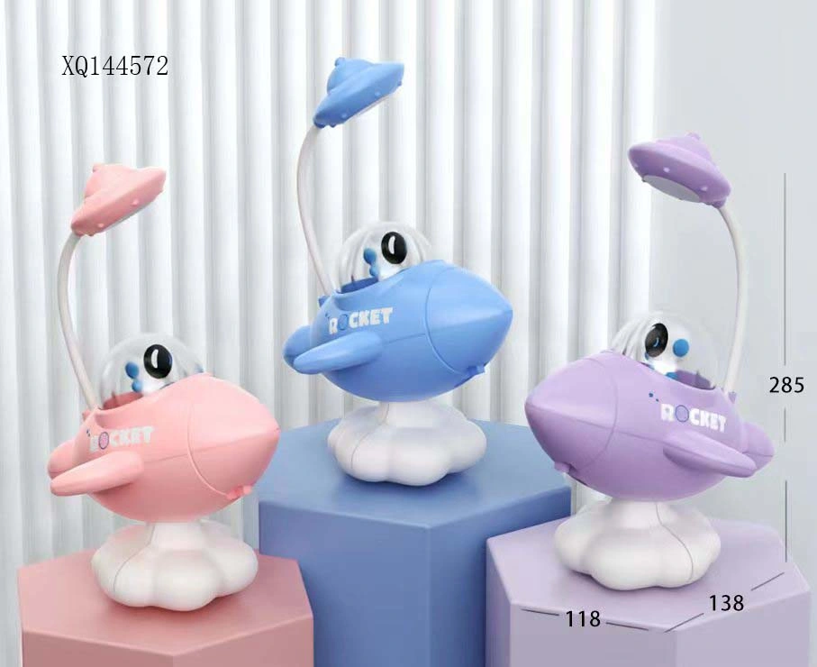 Hot New Design Students Mini Portable Cartoon Aircraft Lamp Eye Protection Lamp 250 mAh Lead-Acid Battery 4 Lamp