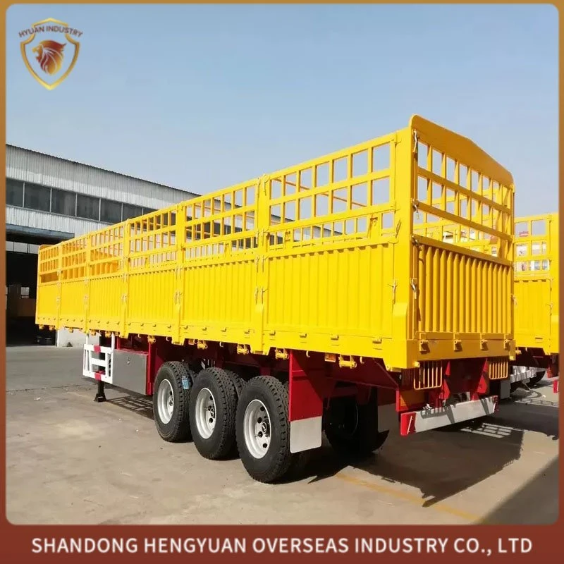 4 Axle 60 Ton 13 M Side Wall Transport Fence Cargo Semi Trailer Transportation of Livestock, Sugar Cane, Corn for Sale