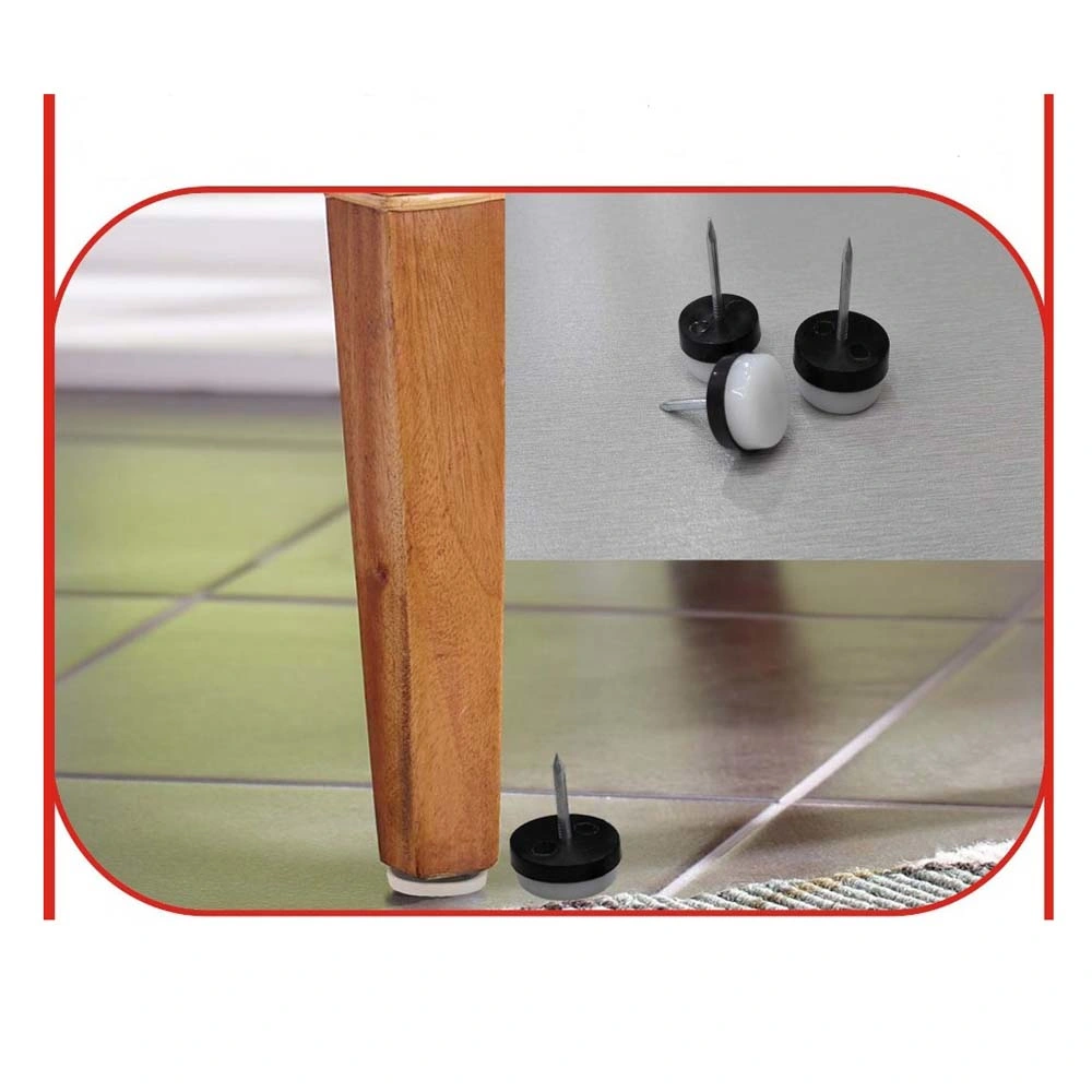 Washer Added Furniture Chair Leg Glides / Plastic Chair Glide Nail / Furniture Mat Table Leveling Feet